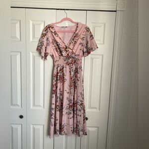 Pink floral summer dress